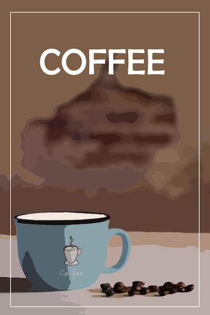 Affiche publicitaire verticale de café réaliste