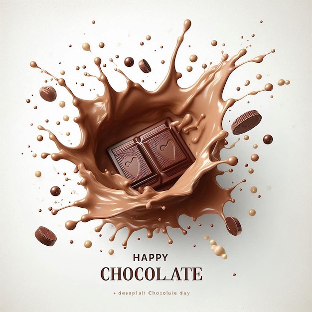 Photo une affiche qui dit chocolat heureux dans le chocolat