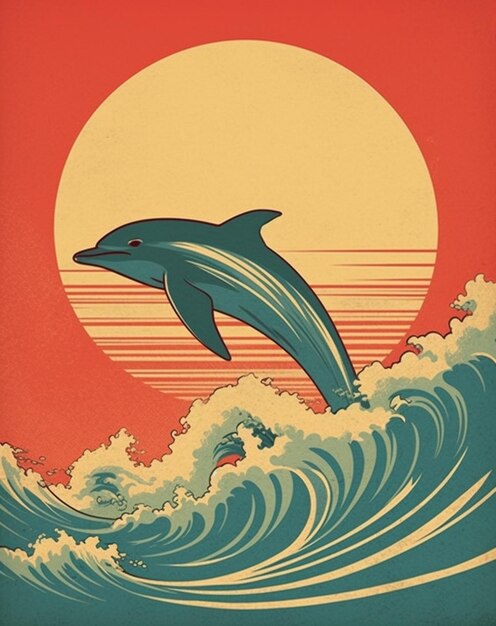 Une affiche qui dit 'dauphin' dessus