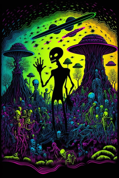 Une affiche qui dit 'extraterrestre' dessus