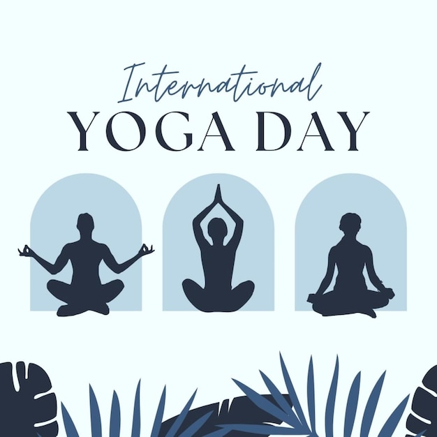 Une affiche qui dit: "Journée internationale du yoga".