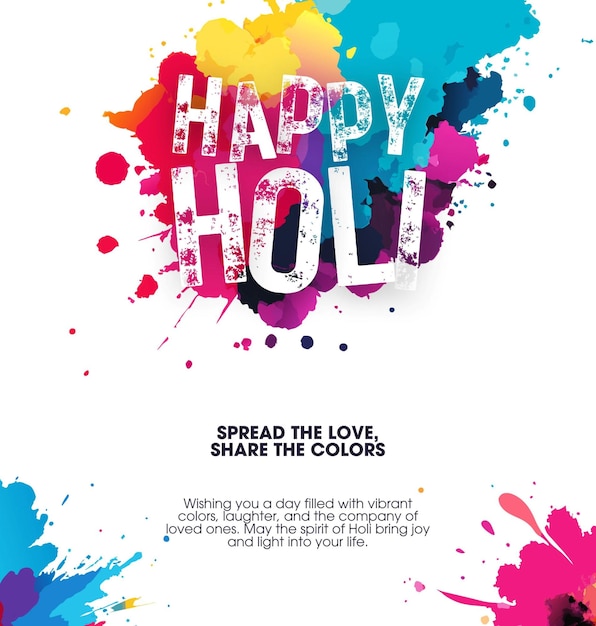 Une affiche qui dit " Joyeux Holi "