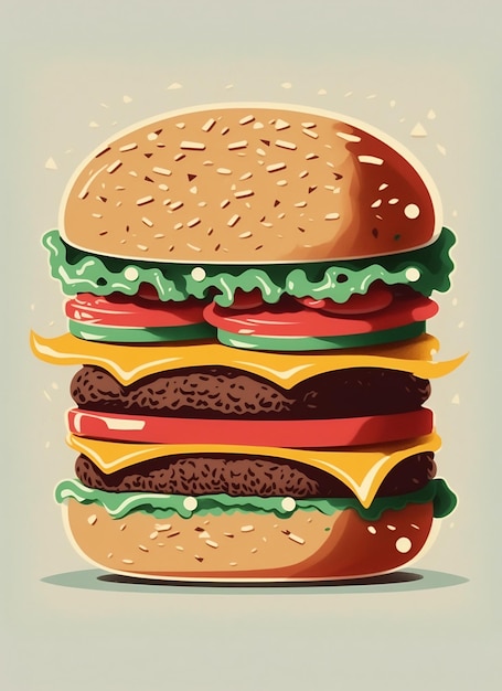 Affiche rétro vintage des années 50 et 60 Fast food burger cheeseburger livraison illustration d'affiche grunge