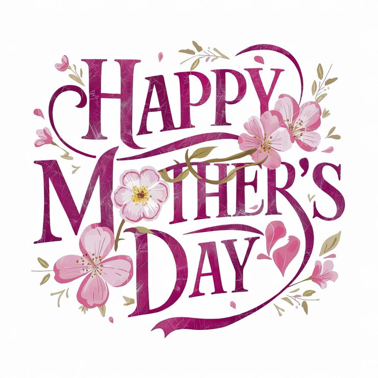 Photo une affiche rose et blanche avec les mots joyeux jour de la mère
