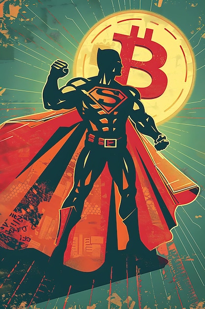une affiche d'un super-homme avec le numéro b dessus