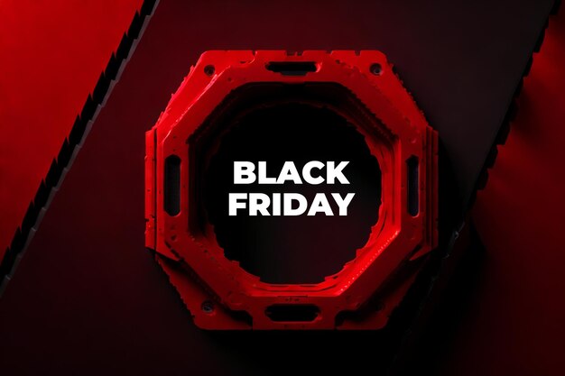 Affiche de vente du Black Friday avec rendu 3D Bagde Design