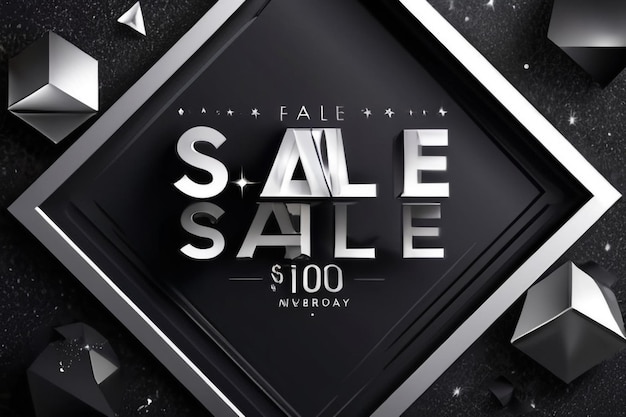 Affiche de vente du vendredi noir Bannière d'événement de remise commerciale Arrière-plan abstrait noir