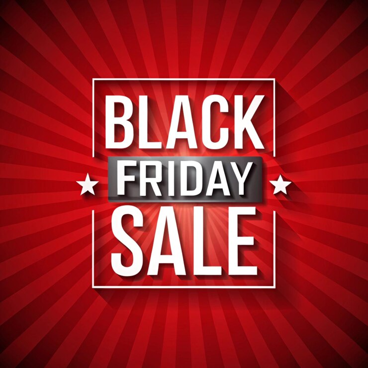 Photo une affiche de vente du vendredi noir avec un fond rouge et un fond rouge