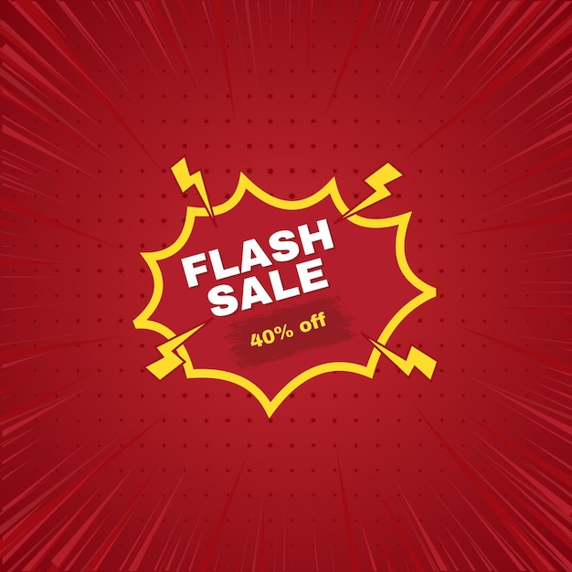 Affiche de vente flash jusqu'à 40 off Offre à temps limité Banner de vente flash avec couleur bleue