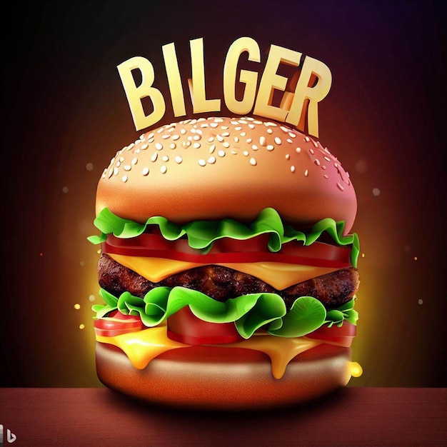 Affiche de vente de hamburgers et image gratuite avec fond coloré