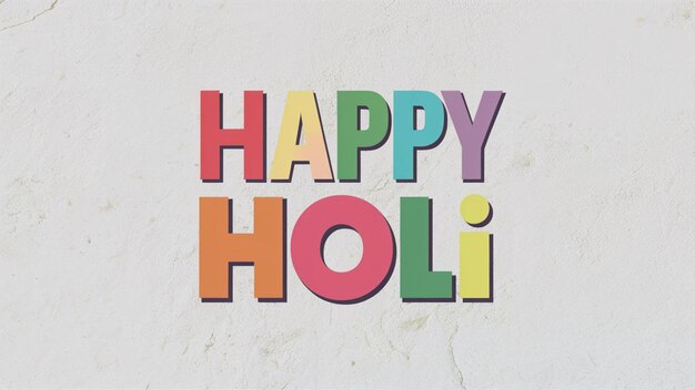 Photo une affiche vibrante et joyeuse avec les mots happy holi en typographie colorée audacieuse