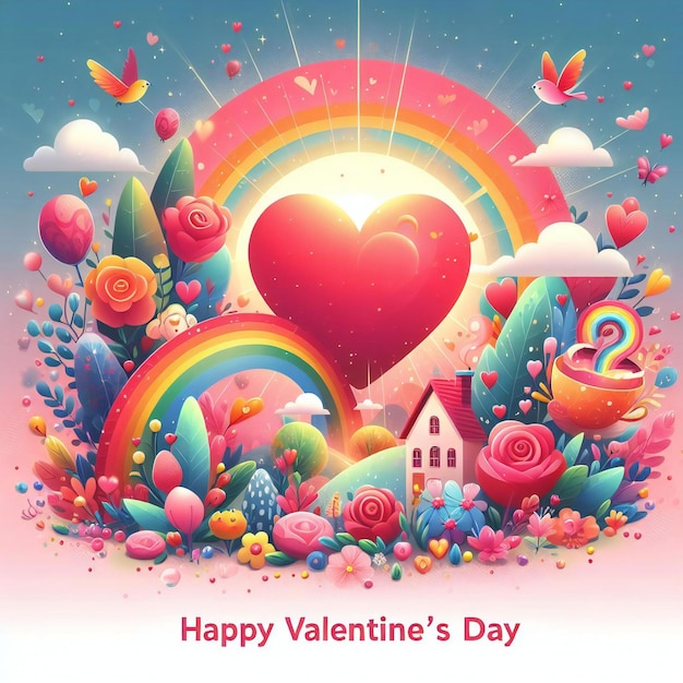 Une affiche vibrante et réconfortante de la Saint-Valentin qui capture l'essence de l'amour