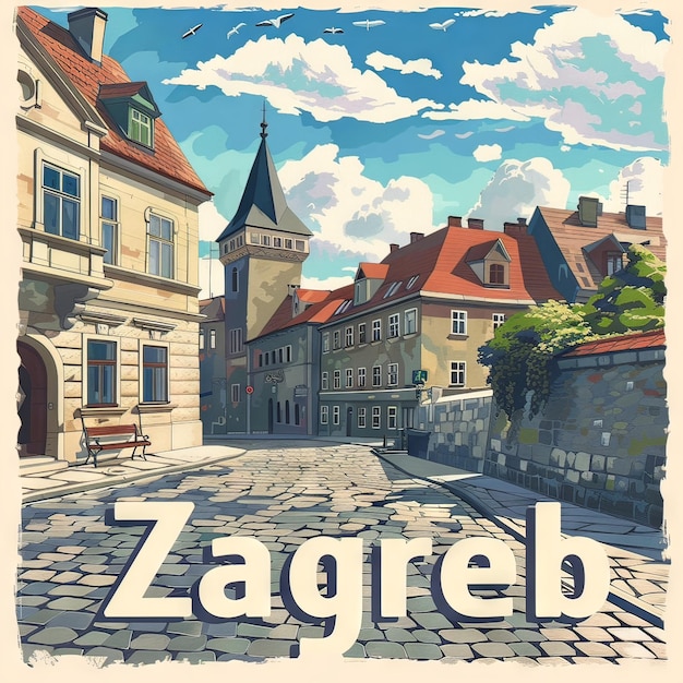 Affiche de la ville de Zagreb, en Croatie