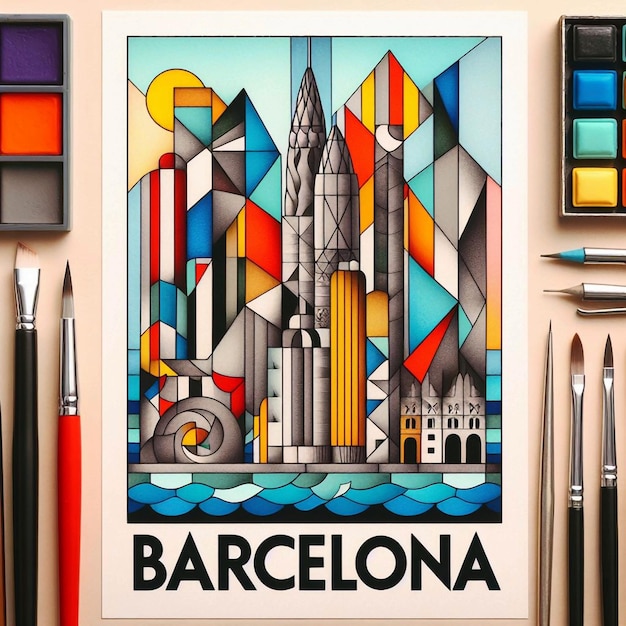 Photo affiche de voyage de barcelone