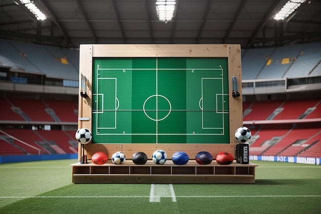 Afficher le tableau contre un stade de football pour les produits d'équipement sportif