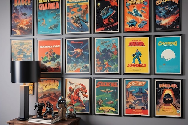 Des affiches de jeux classiques sur les murs