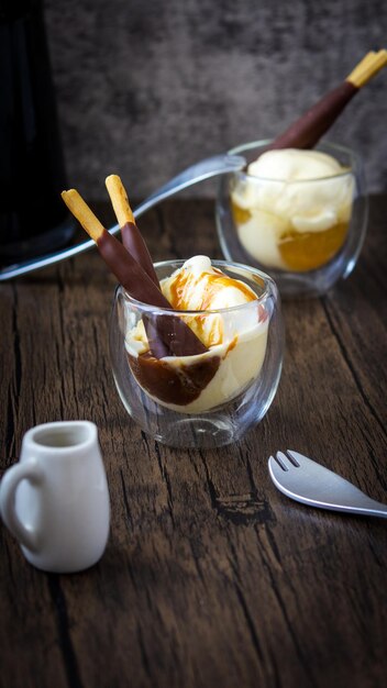 Photo affogato avec pocky