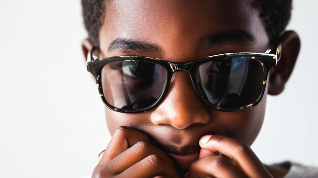 Photo un africain élégant avec des lunettes de soleil