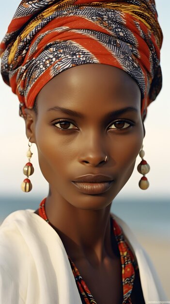 Photo african black woman portrait cute girl stock photo background