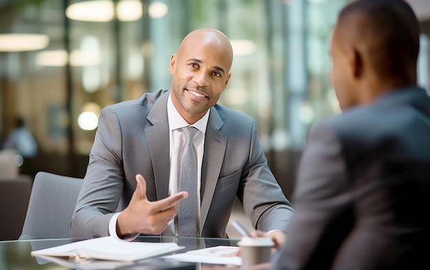 Un Afro-Américain professionnel en réunion d'affaires