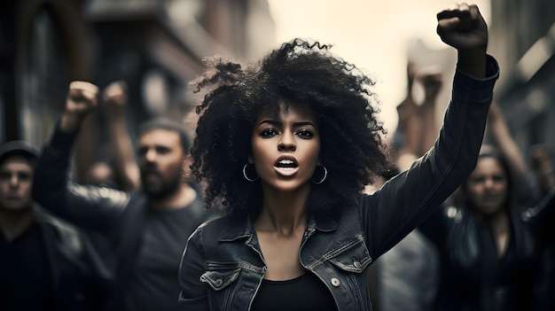 Photo les afro-américains protestent lors d'un rassemblement pour les droits de l'homme