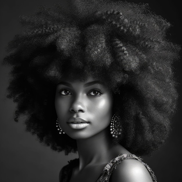 Afro beauté femme cheveux générative ai