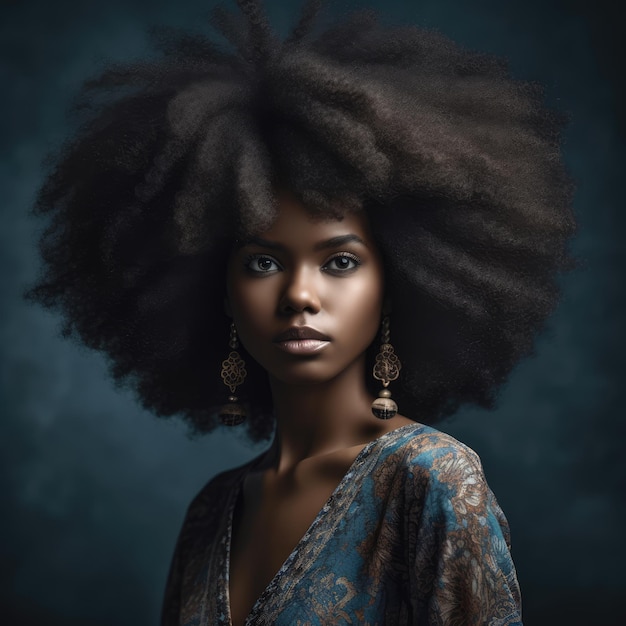 Afro beauté femme cheveux générative ai