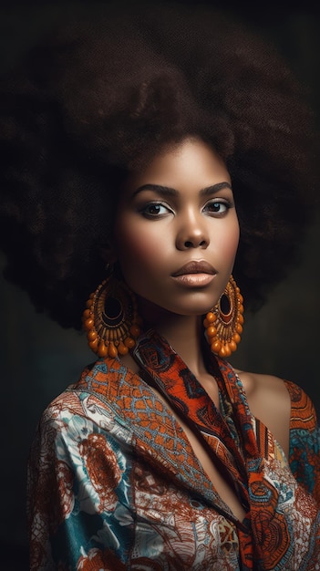 Afro beauté femme générative ai