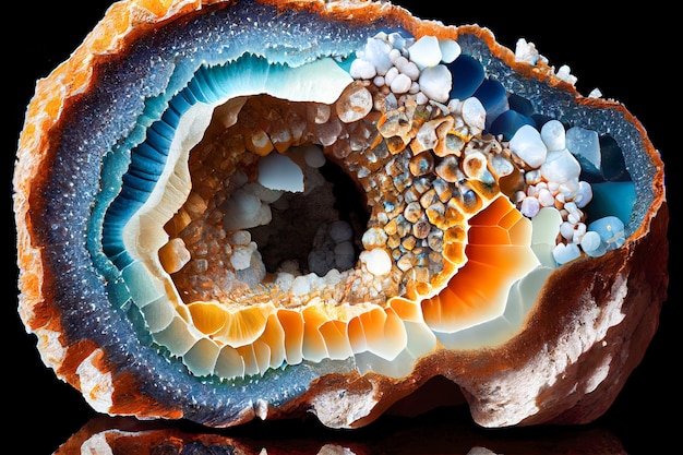 Agate en pierre de taille macro AI générative