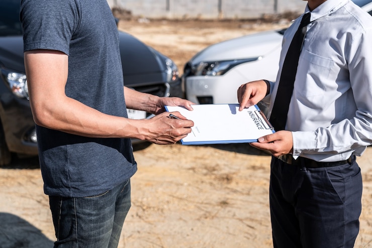 L'agent d'assurance et le client ont évalué la vérification de la négociation et la signature du processus de formulaire de demande de rapport