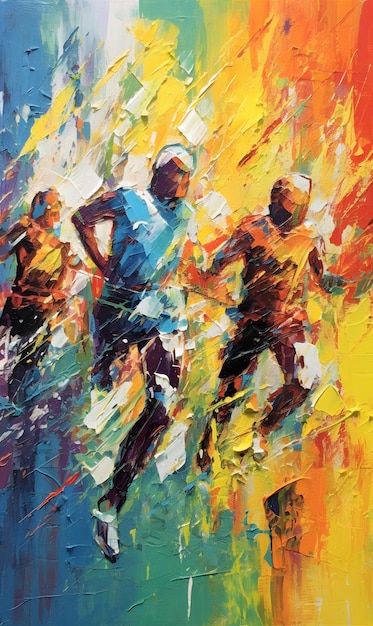 L'agilité et la grâce des athlètes en compétition dans les sports d'athlétisme dans une peinture artistique