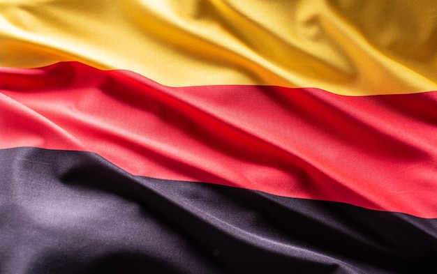 Agitant le drapeau de l'Allemagne Symbole national du pays et de l'état