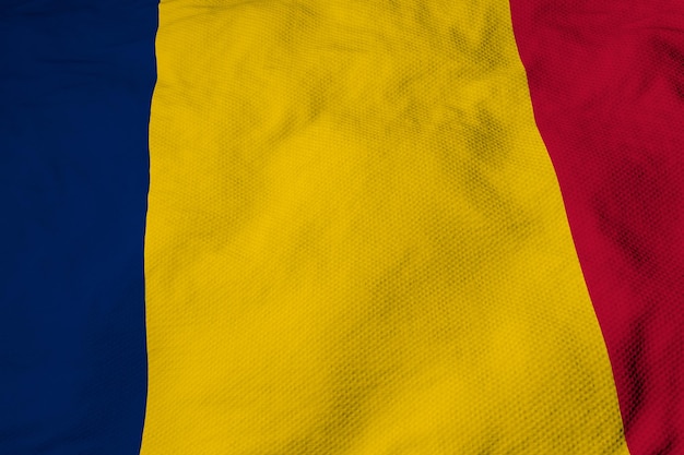 Agitant le drapeau du Tchad en rendu 3D