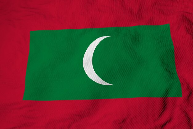 Agitant le drapeau des Maldives en rendu 3D