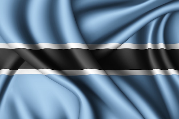 Agitant le drapeau de la soie du Botswana