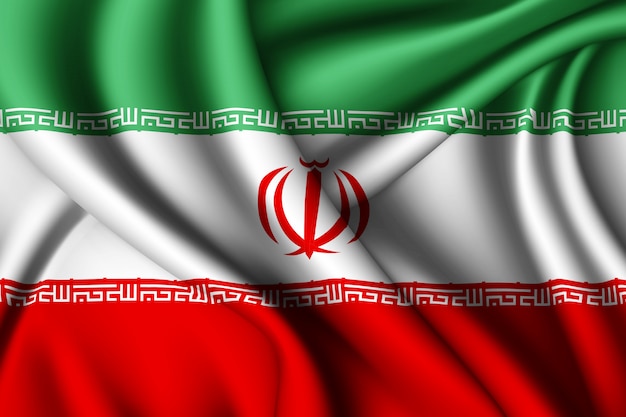 Agitant le drapeau de la soie d'Iran