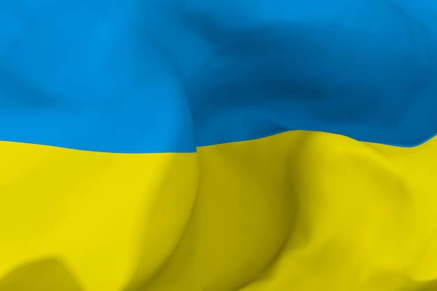 Agitant le drapeau ukrainien illustration 3D