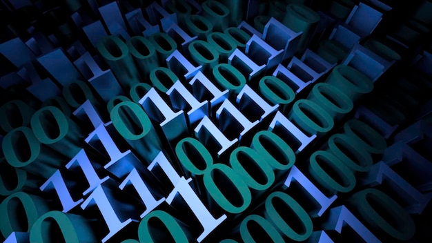 En agitant les numéros un et les zéros, conception de code binaire concept de langage informatique
