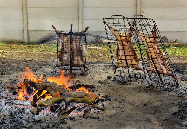 Agneau à la broche Patagonie Argentine