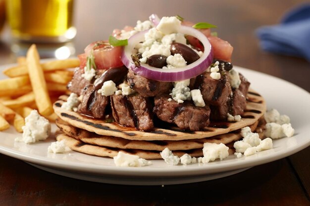 Un agneau grec et un hamburger à la feta.