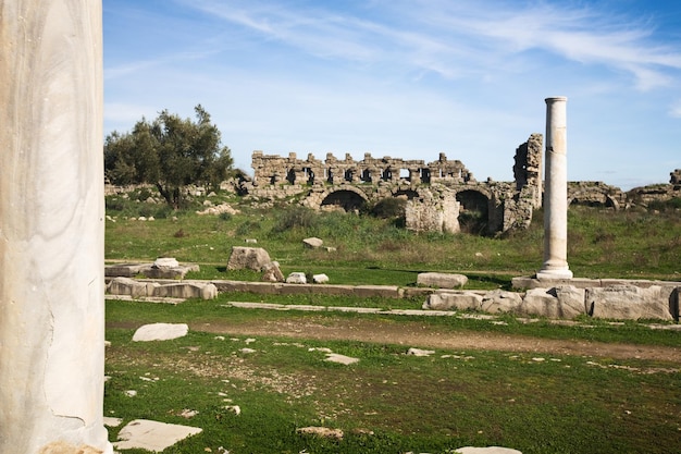 Agora idyllique de Side, Antalya, Turquie, Moyen-Orient