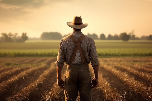 Agriculteur américain adulte Générer Ai