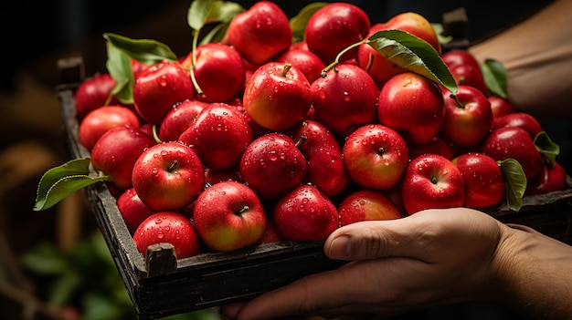 Agriculteur récoltant des pommes