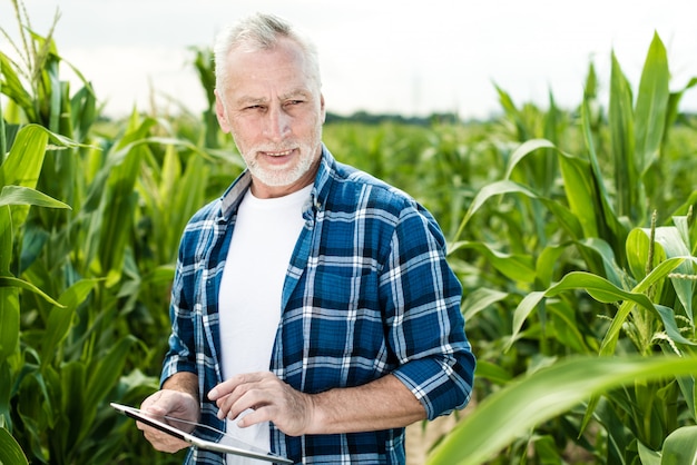 Agriculteur sur le terrain