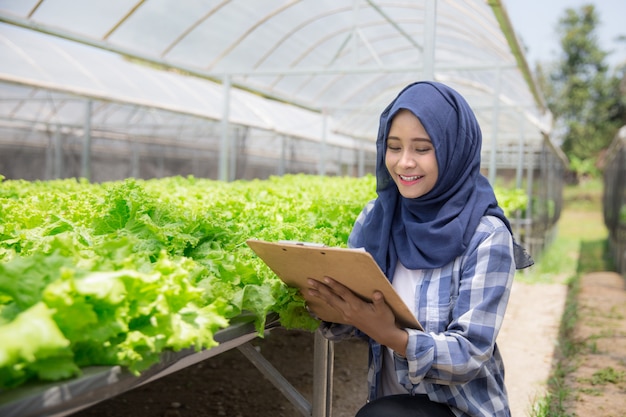 Agriculteur vérifiant la qualité de la plante