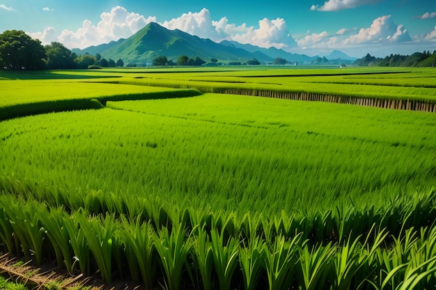 Agriculture Plantage de riz Grain Ferme du champ Papier peint Arrière-plan Nature Paysage