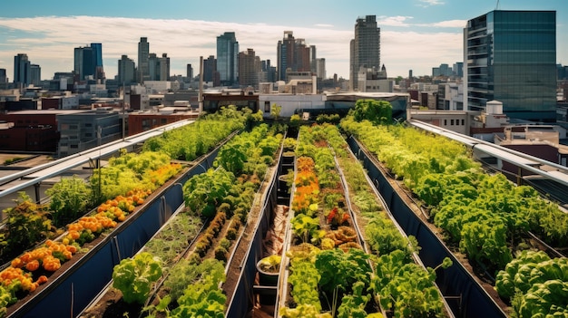 Agriculture urbaine agriculture urbaine jardins sur les toits fond de couleur unie