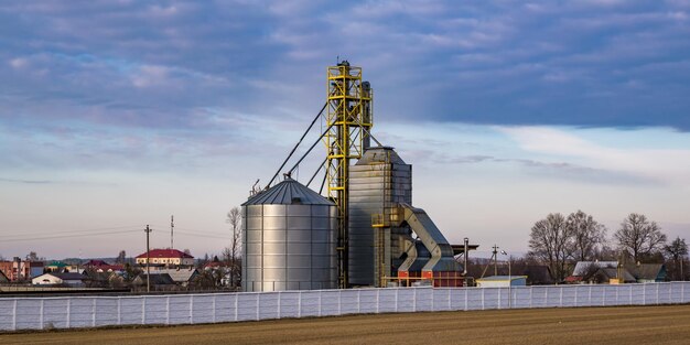 Agro silos élévateur à greniers sur l'usine de fabrication d'agro-industries pour le traitement, le séchage, le nettoyage et le stockage des produits agricoles farine céréales et céréales