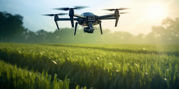 Agrodrone pour le traitement des champs agriculture intelligente IA générative