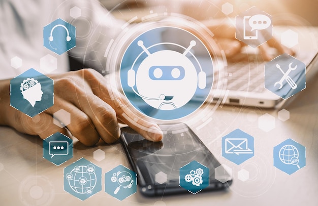 AI Chatbot concept d'application de service à la clientèle numérique intelligent uds